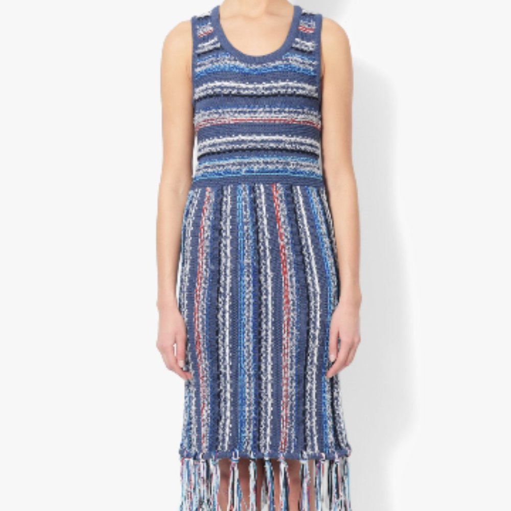 DEREK LAM 10 CROSBY Multicolored Striped Knit Dress
